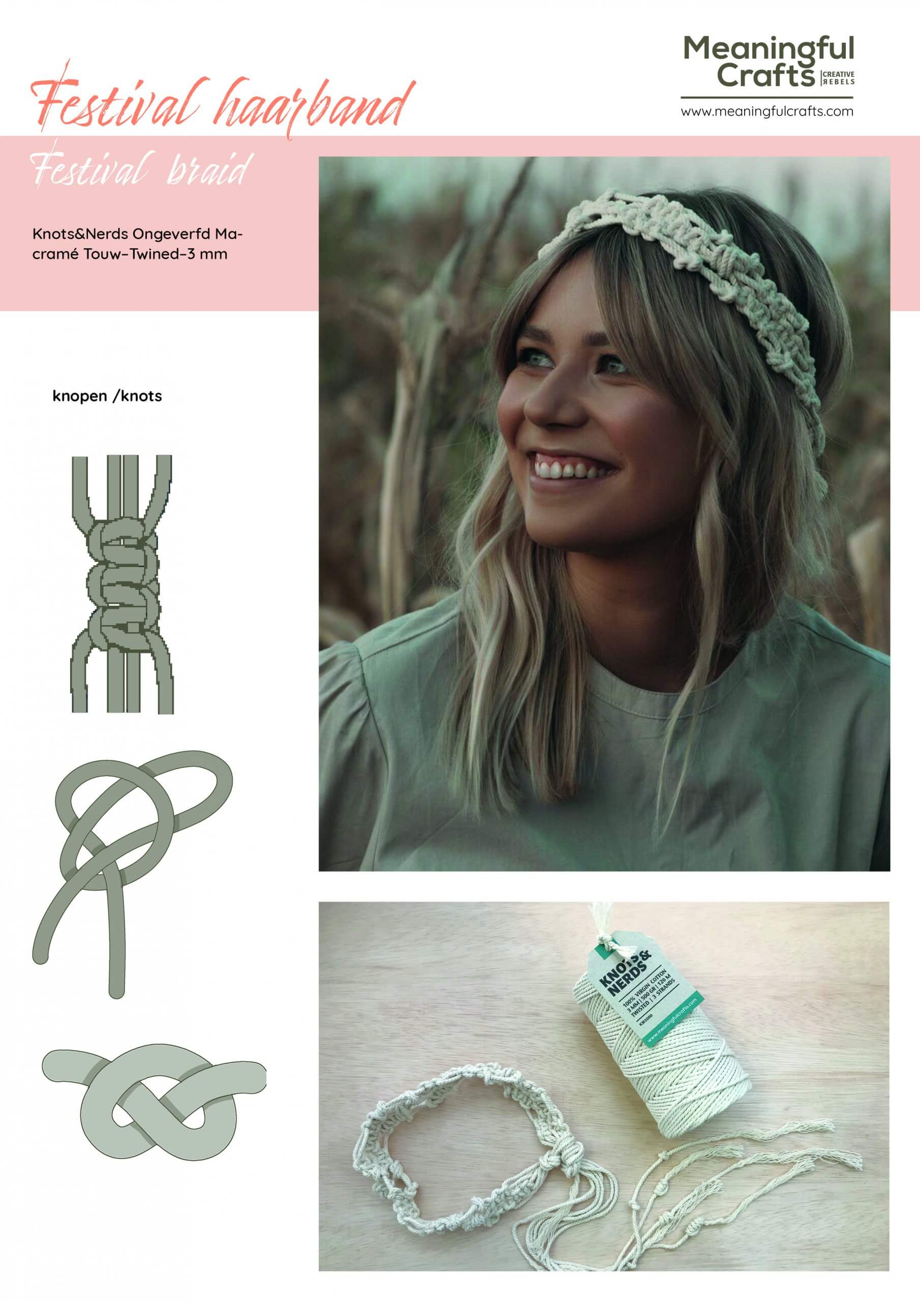 Instructions macrame hairband