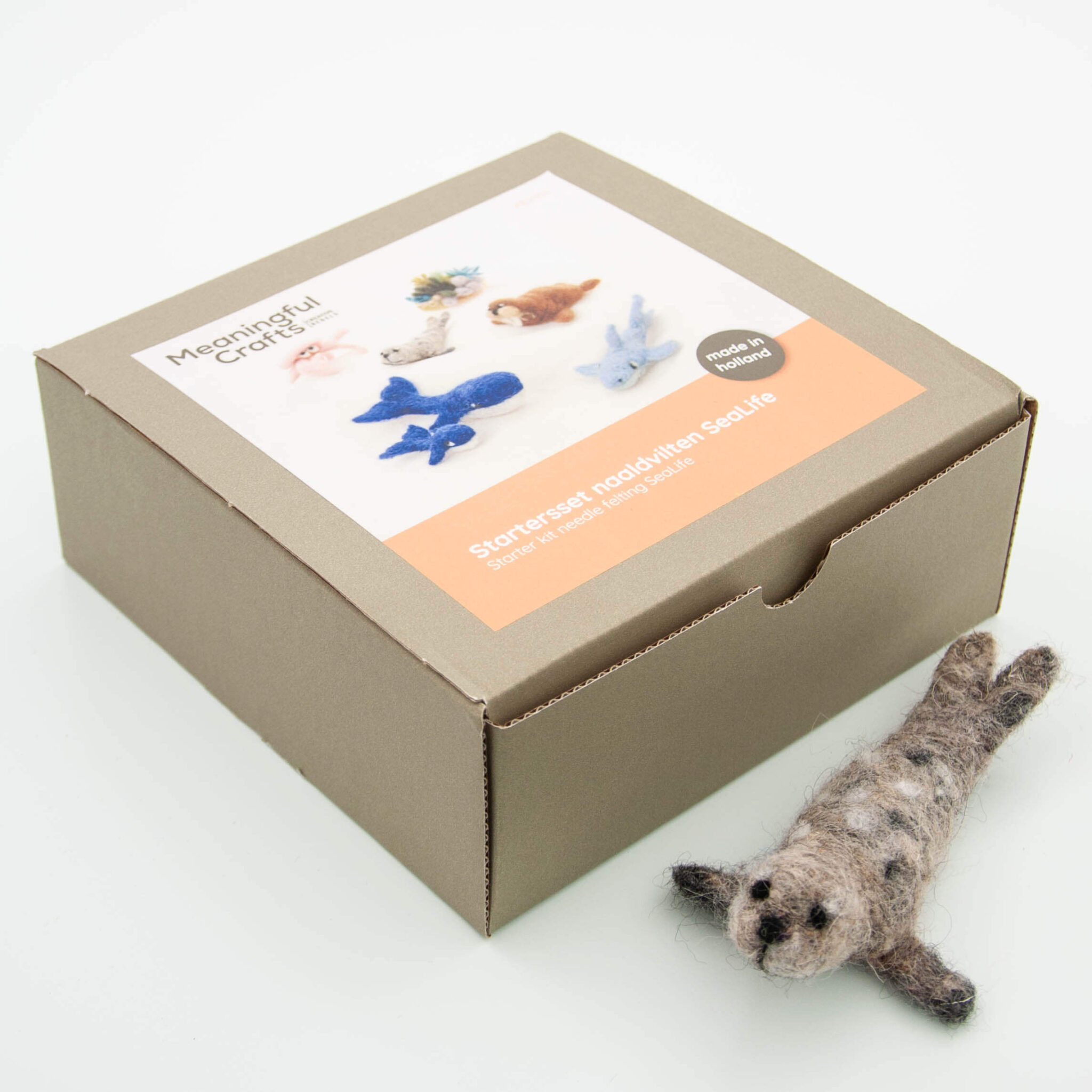 Verpakking zeedieren naaldvilten pakket