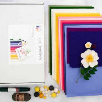 Viltbloemen – Materialen Box – (let op: dit product is zonder boek!)