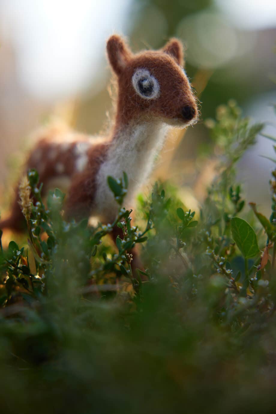 Deer from forest animal set in the moss