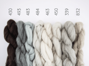 Overview of undyed wool colours