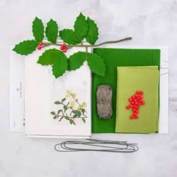 Hulst viltbloem flatlay inhoud pakket viltbloemist bloomboxen