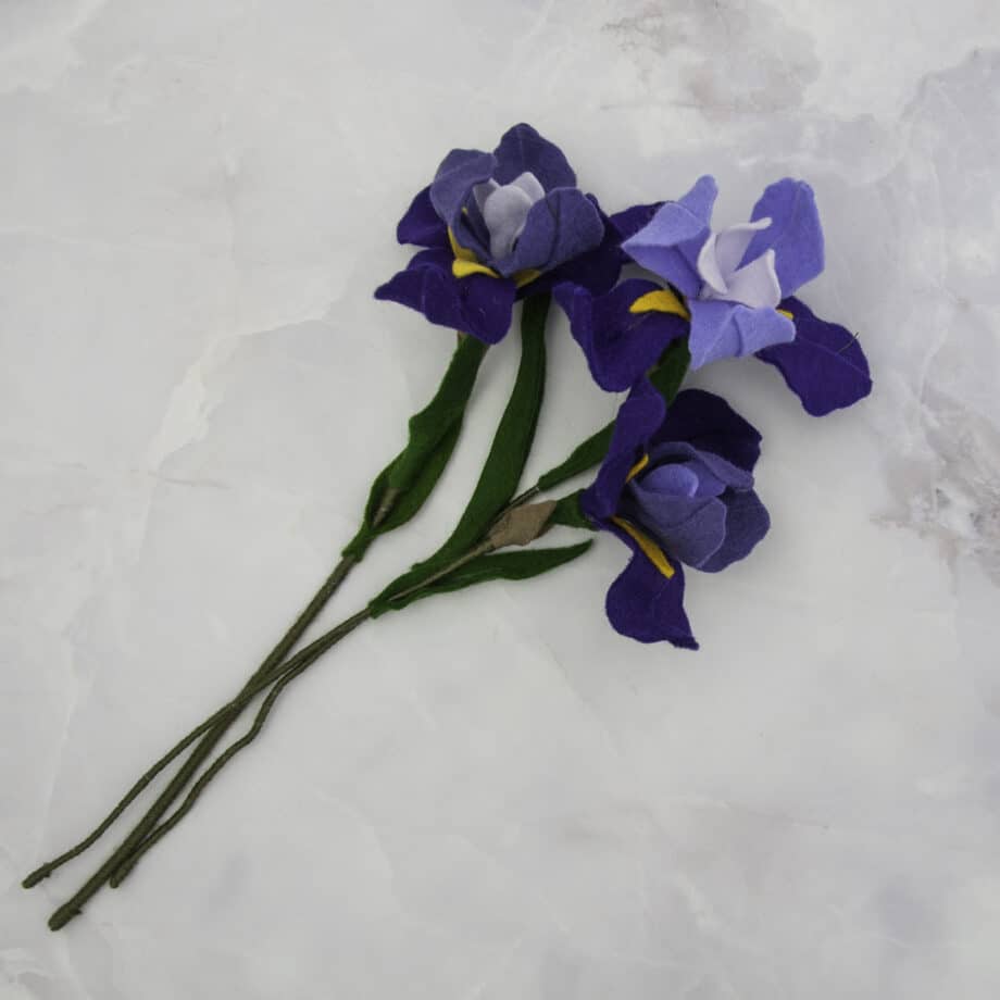 Iris felt flower bloomboxes